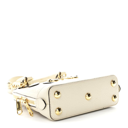 Gucci GG Supreme Monogram Textured Dollar Calfskin Mini Horsebit 1955 Top Handle Bag Beige Mystic White Oatmeal 4 of 13