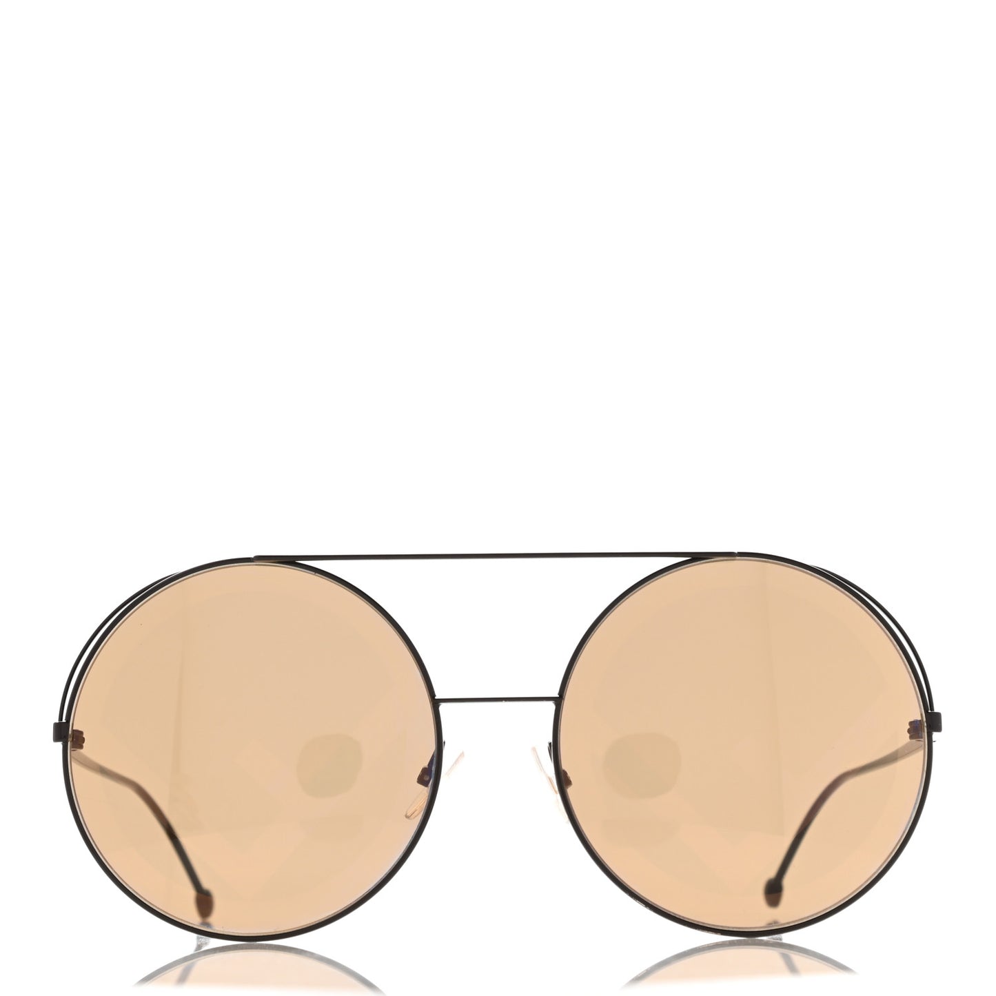 Metal F is Fendi Printed Run Away Round Frame Sunglasses FF 0285/S Black