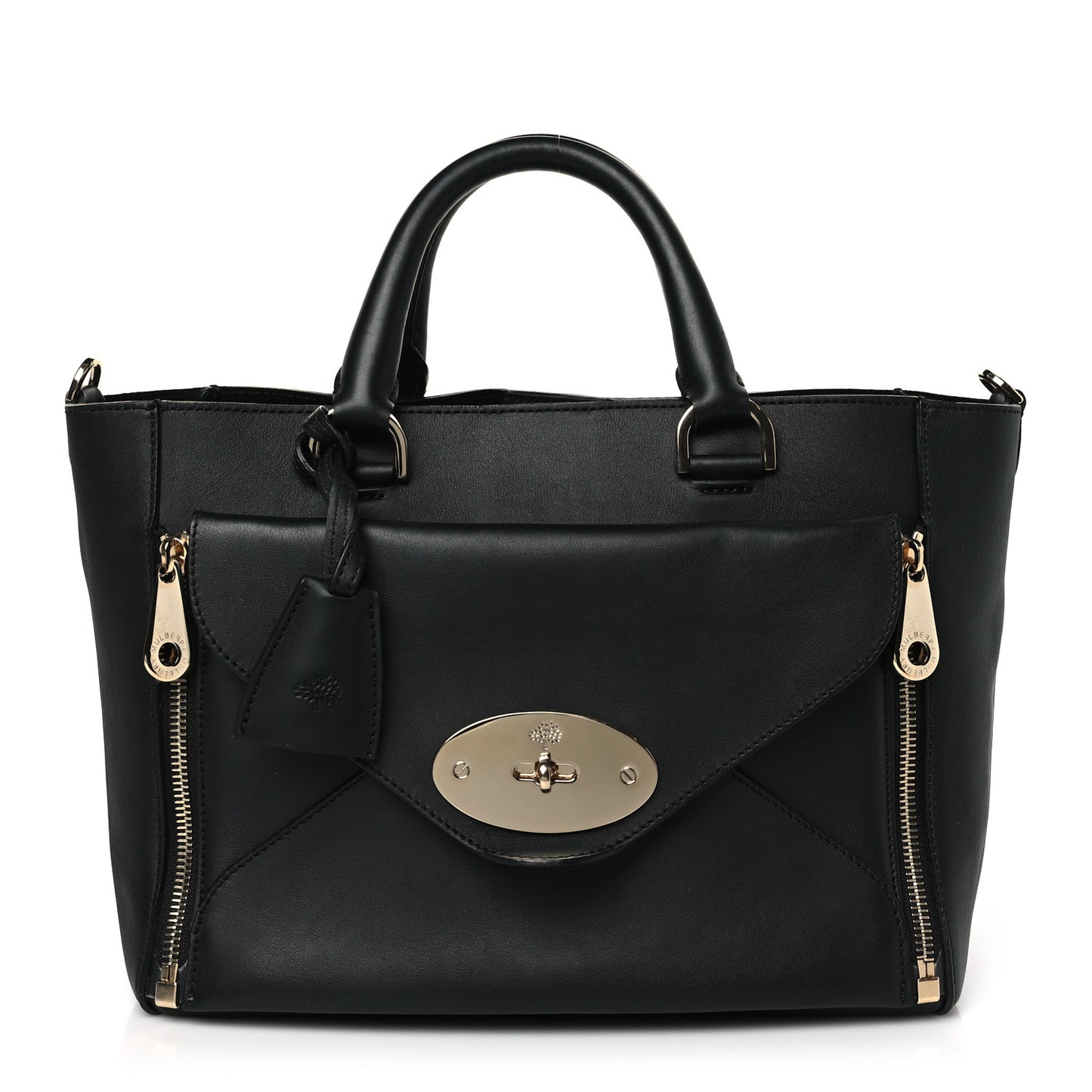 Silky Calf Small Willow Tote Black