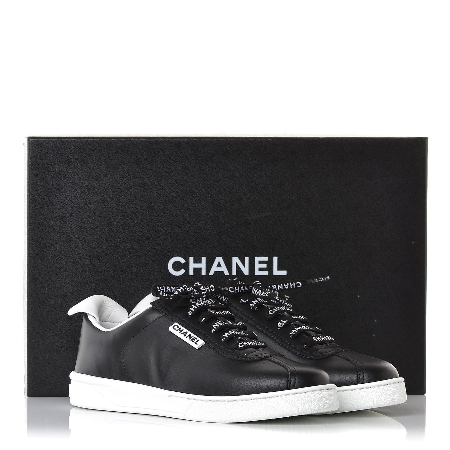 Calfskin CC Womens Sneakers 37 Black