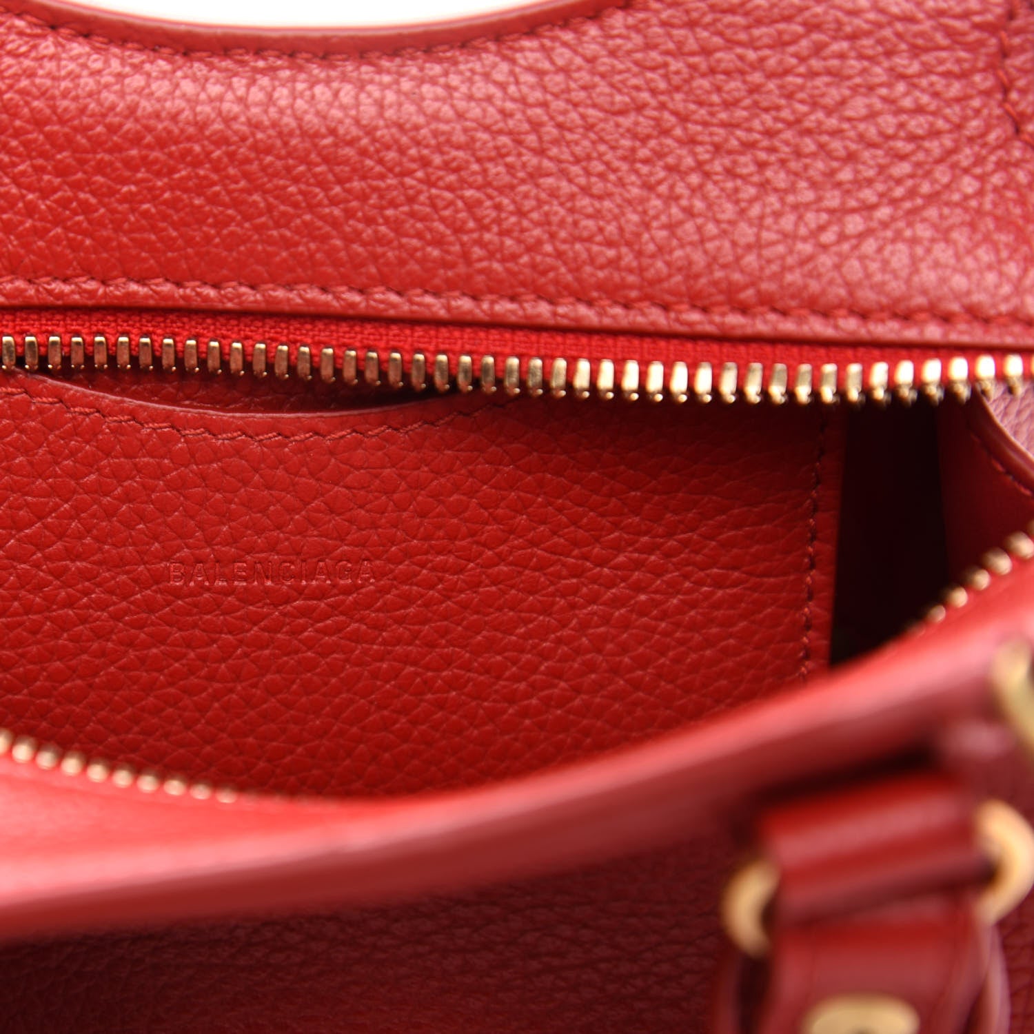 Balenciaga Grained Calfskin Neo Classic Gold Hardware Nano City Crossbody Medium Red 6 of 10