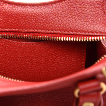 Balenciaga Grained Calfskin Neo Classic Gold Hardware Nano City Crossbody Medium Red 6 of 10