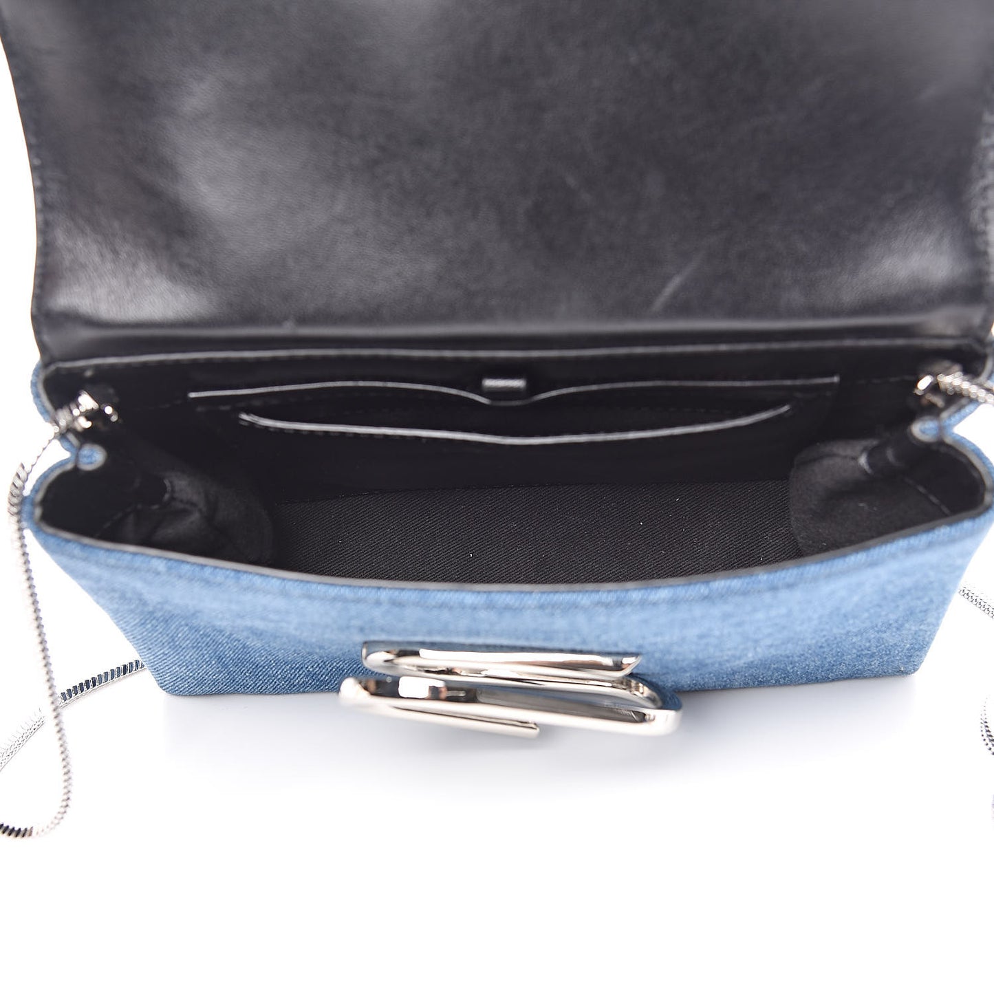 3.1 Denim Alix Soft Flap Clutch Washed Indigo