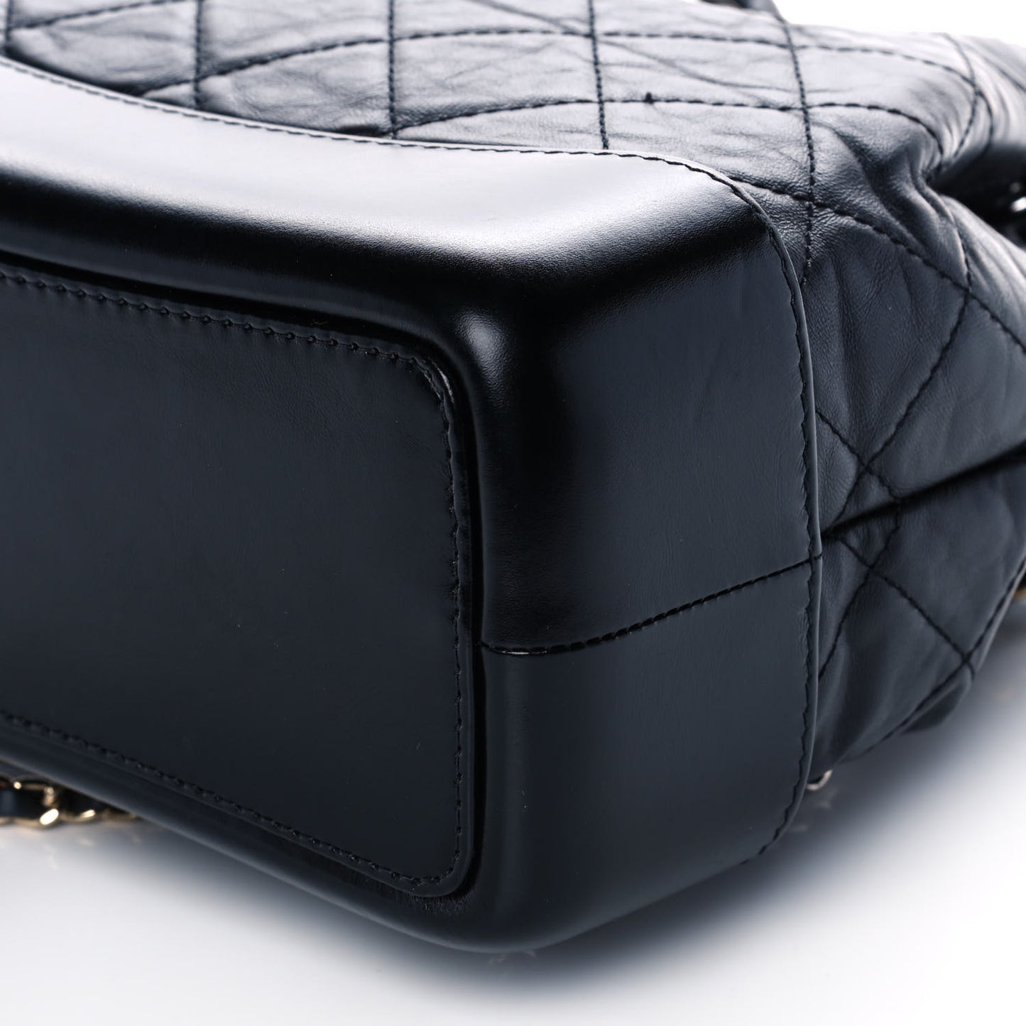 Aged Calfskin Quilted Small Gabrielle Backpack Black