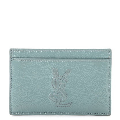 Saint Laurent Textured Patent Belle De Jour Card Case Light Green 1 of 9