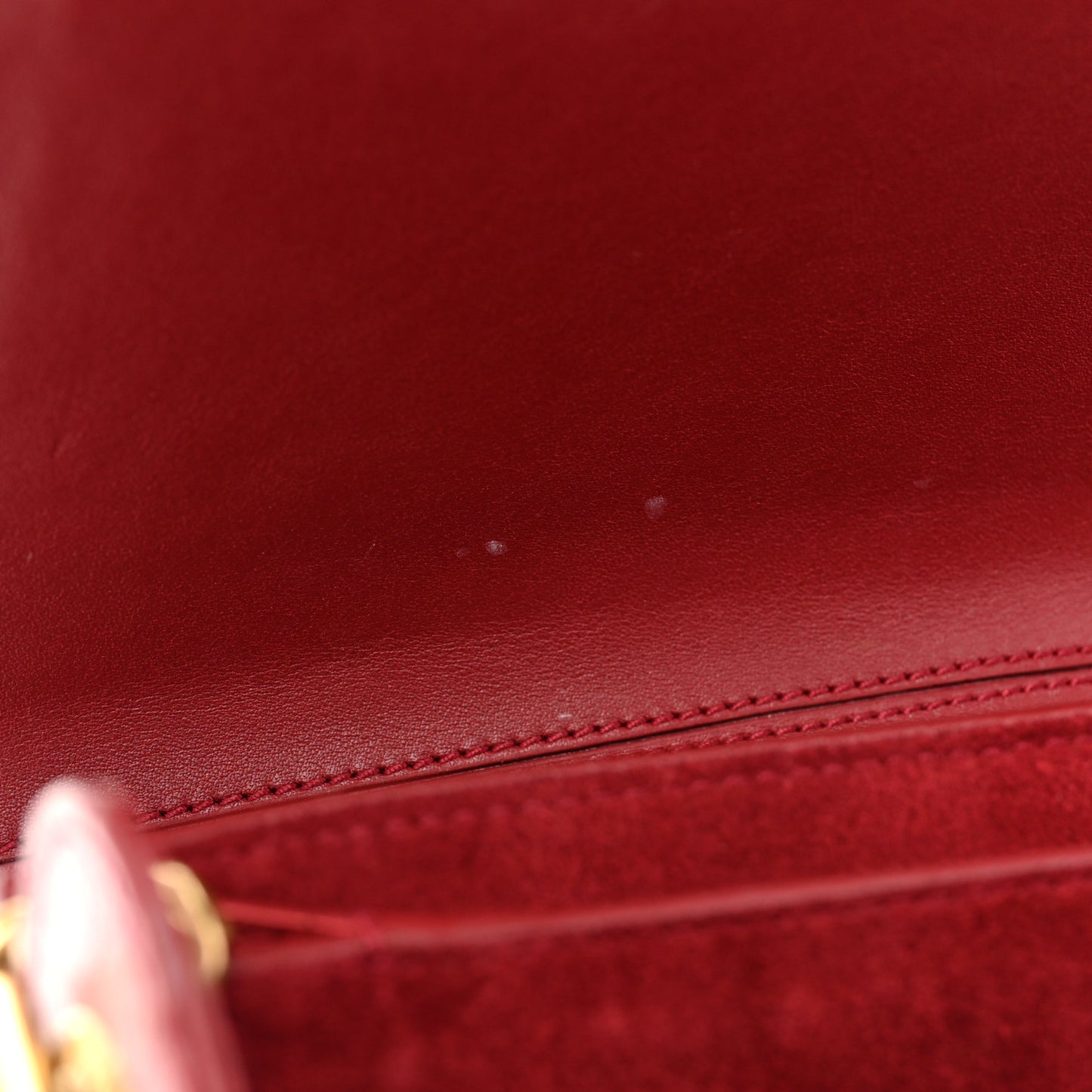 Calfskin Crocodile Embossed Elise Chain Shoulder Bag Red