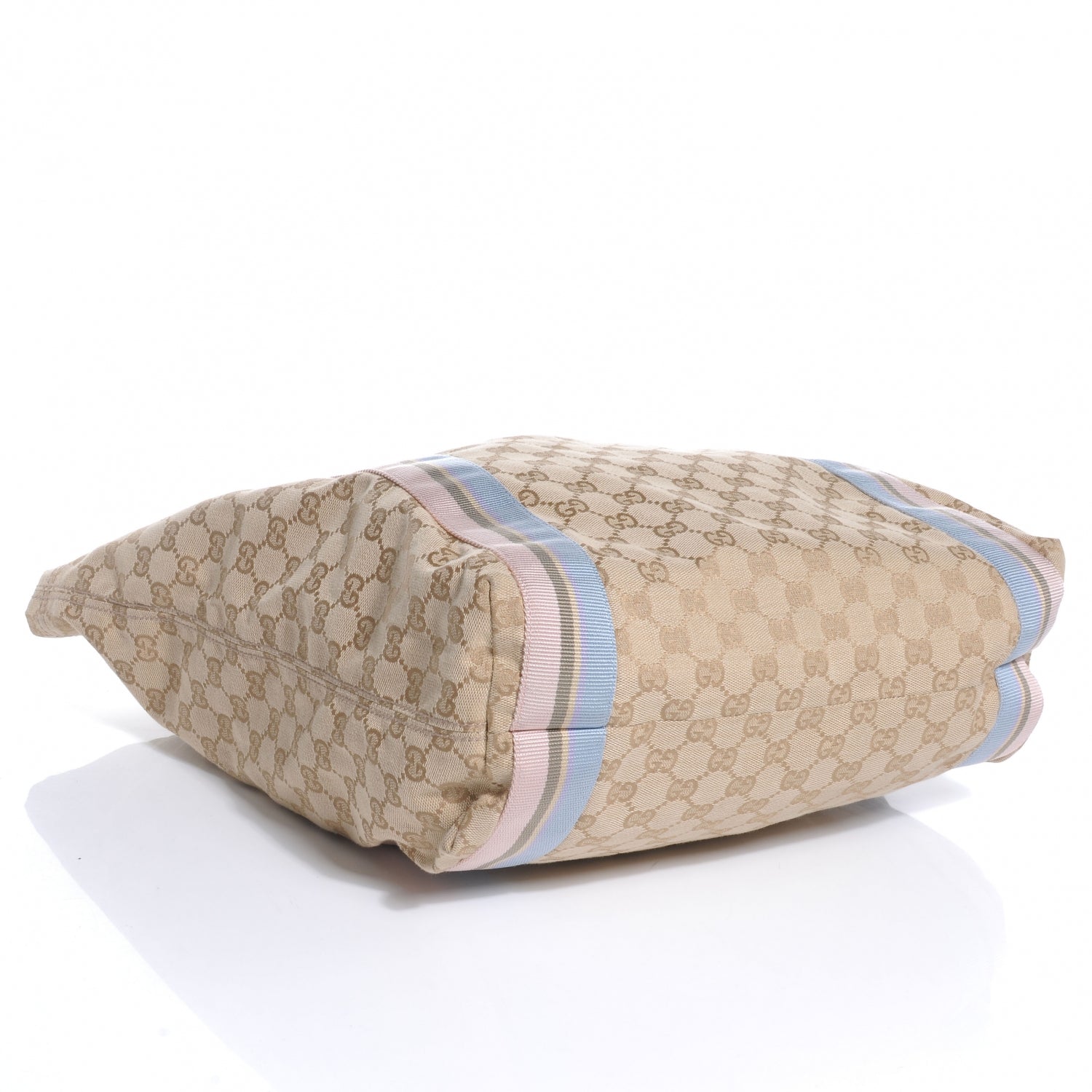 Gucci GG Monogram Medium Web Handle Vertical Tote Pink Blue 4 of 7