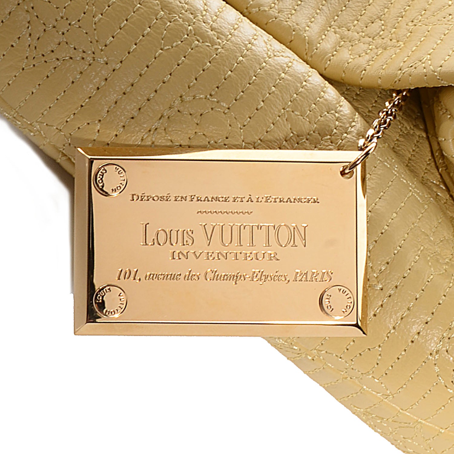 Louis Vuitton Calfskin Quilted Monogram Altair Clutch Jaune Pale 8 of 8