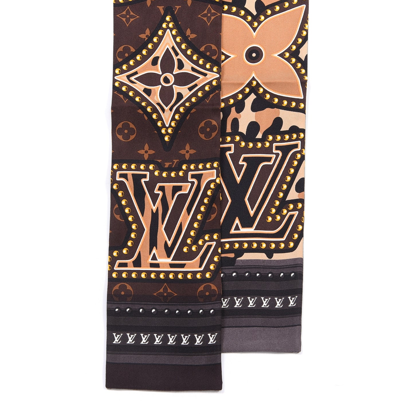 Silk Monogram LV World Bandeau Brown