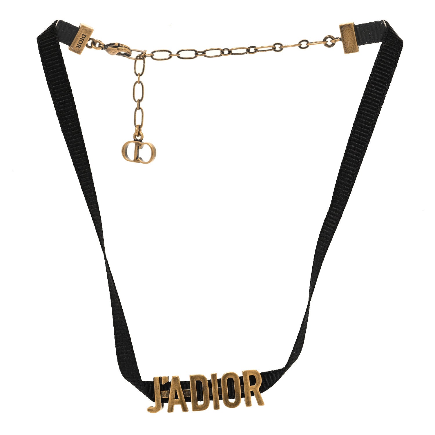 Christian Dior Grosgrain Ribbon J'Adior Logo Choker Necklace Black 3 of 6