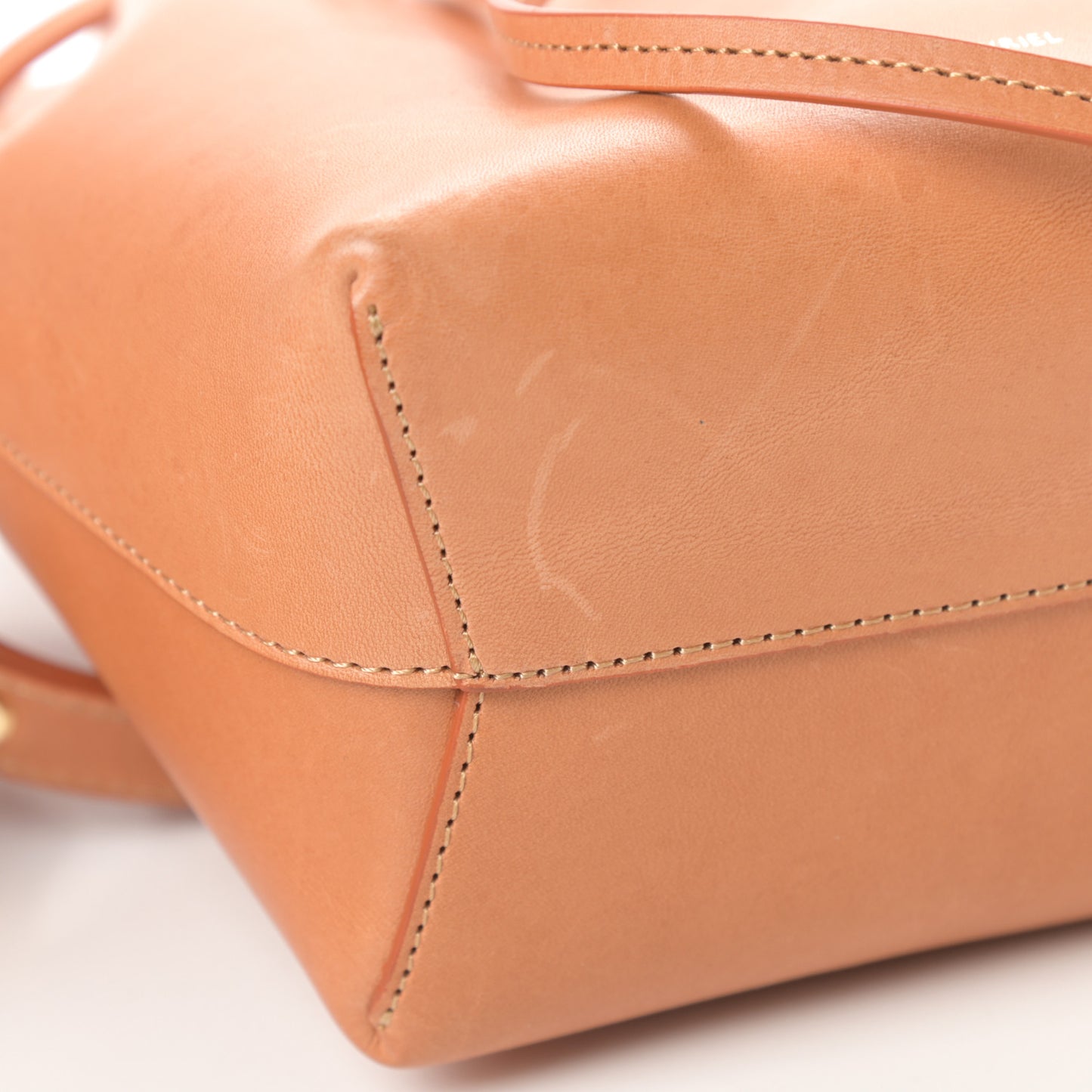 Vegetable Tanned Calfskin Mini Mini Bucket Bag Cammello Sun
