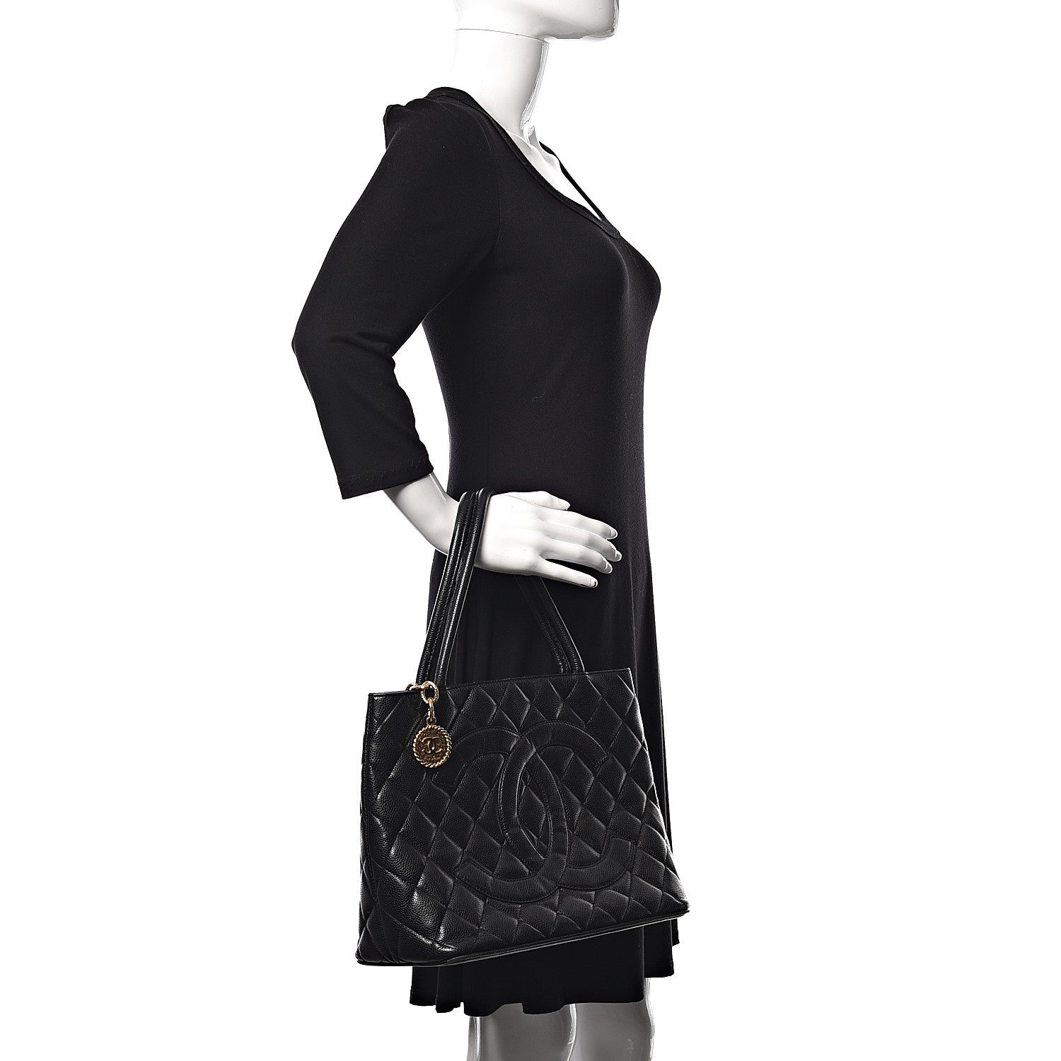 Chanel Caviar Quilted Medallion Tote Black 2 of 16