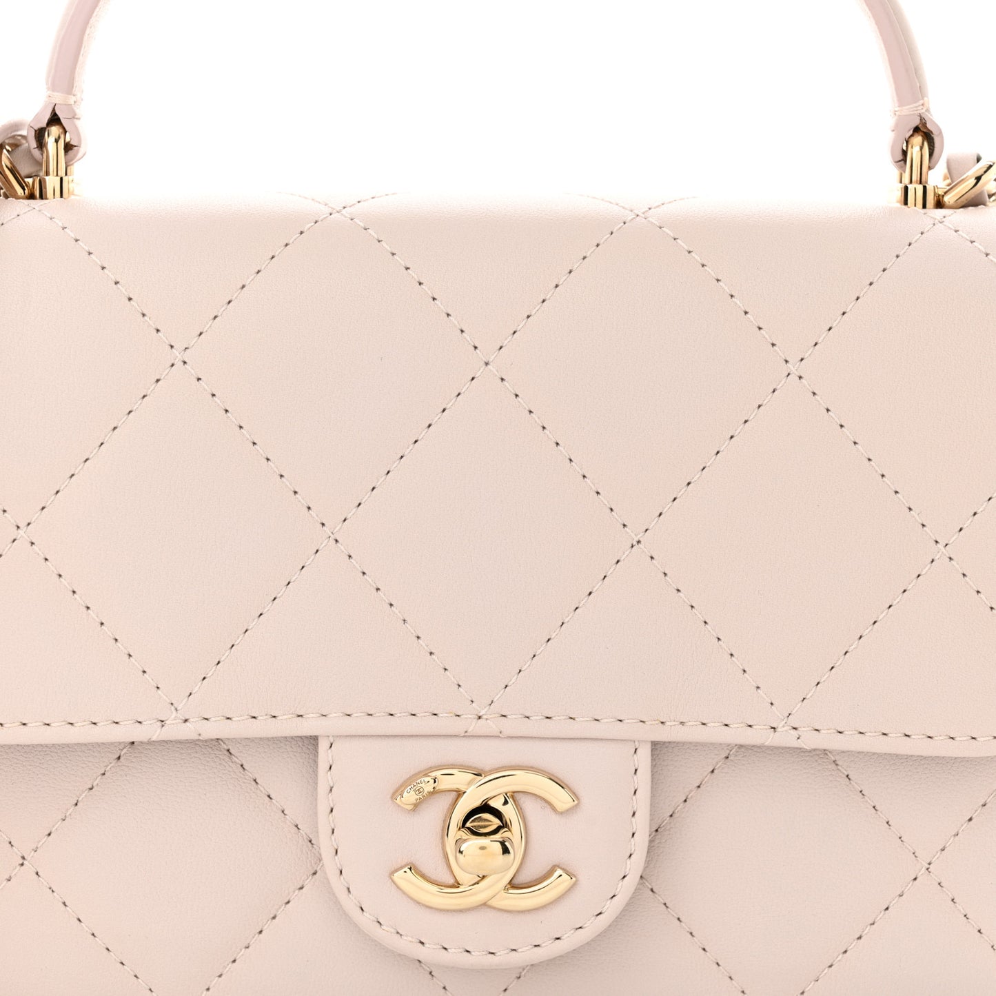 Calfskin Quilted Coco Lady Flap Light Purple