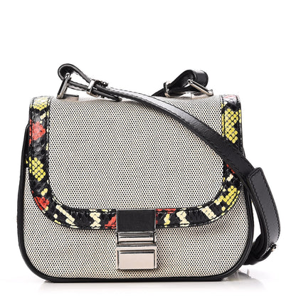 Proenza Schouler Canvas Ayers Calfskin Tiny Kent Shoulder Bag Black White 1 of 7