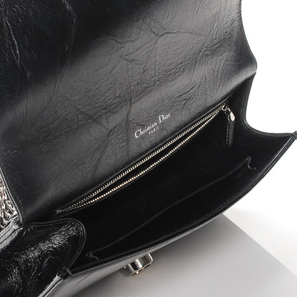 Christian Dior Crinkled Lambskin Cannage Medium Diorama Flap Bag Black 5 of 8