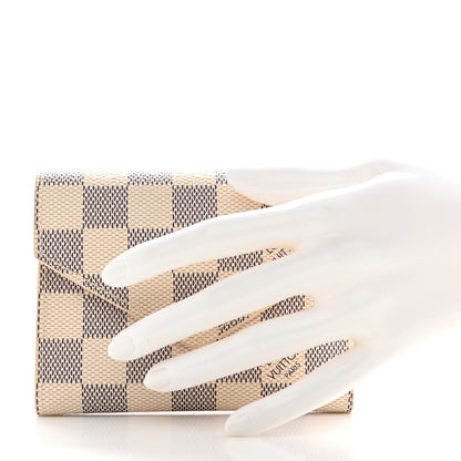 Louis Vuitton Damier Azur Victorine Wallet Rose Ballerine 2 of 8