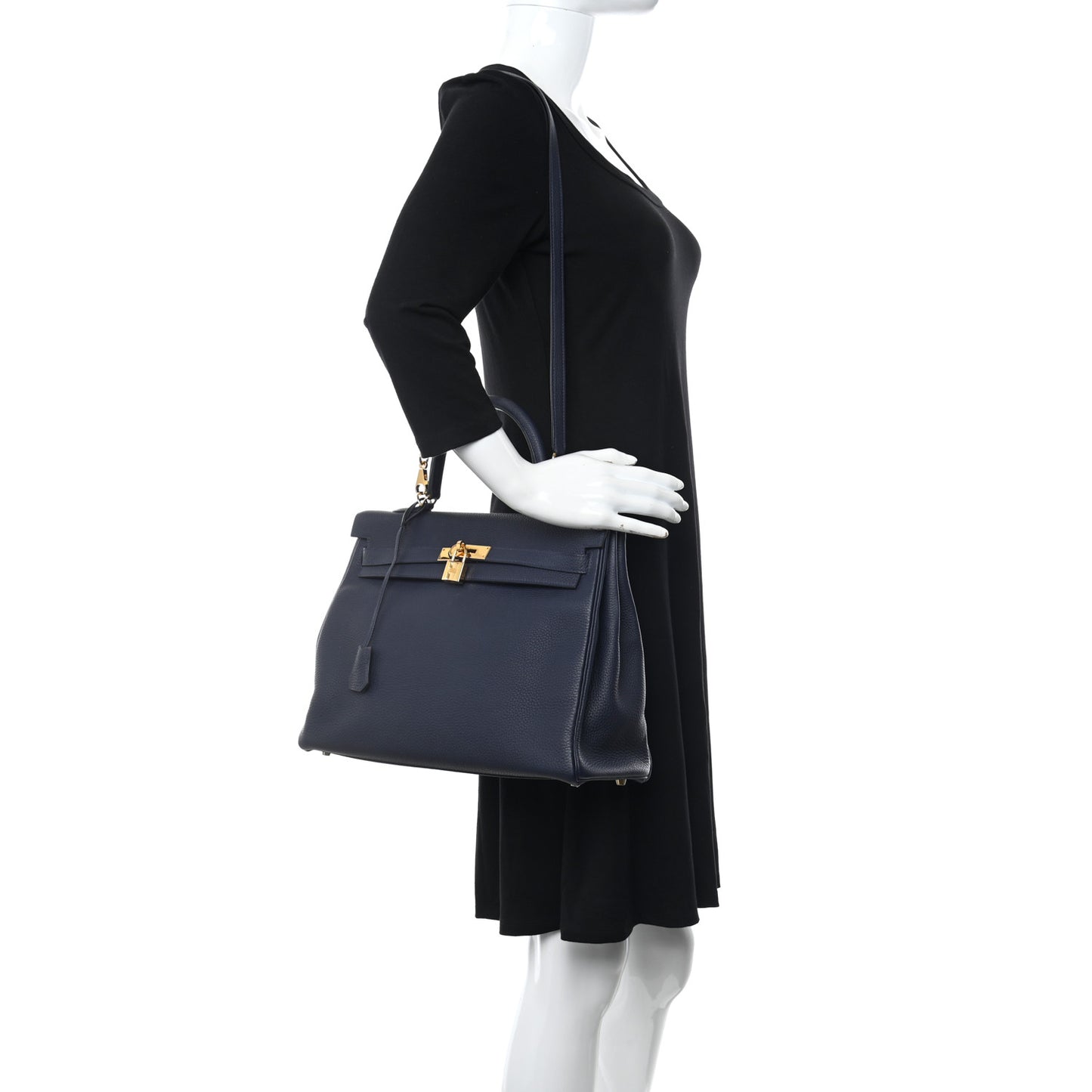 Togo Kelly Retourne 35 Bleu Indigo