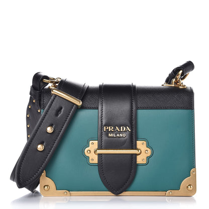 Prada City Calf Saffiano Cahier Bag Assenzio Black 1 of 6