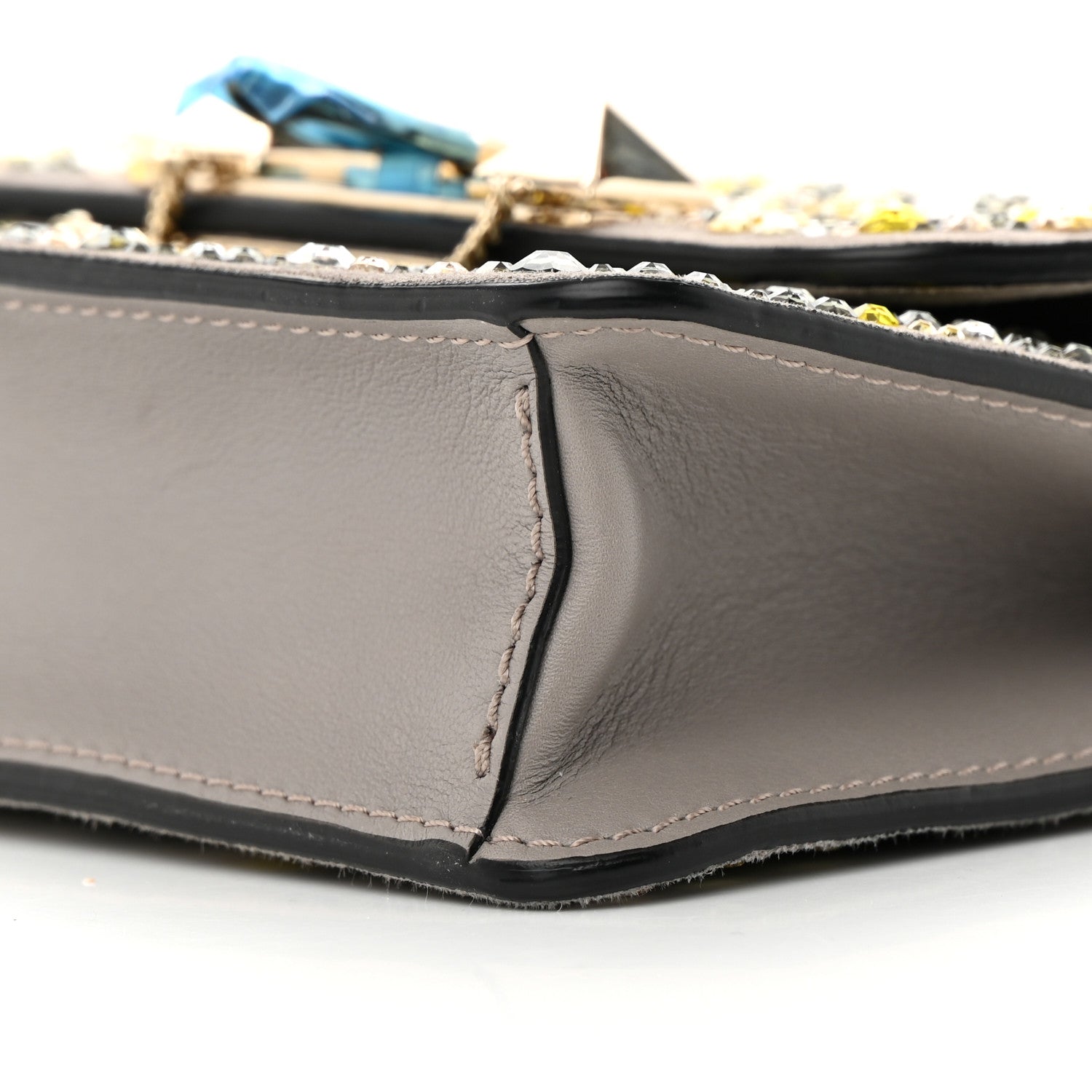 Valentino Garavani Crystal Suede Mini Rockstud Demilune Shoulder Bag Multicolor 9 of 12