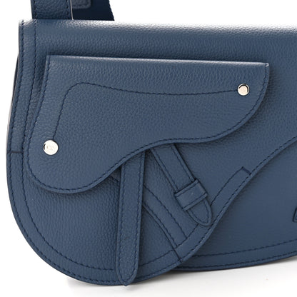 Christian Dior Grained Calfskin Saddle Pouch Blue 8 of 10
