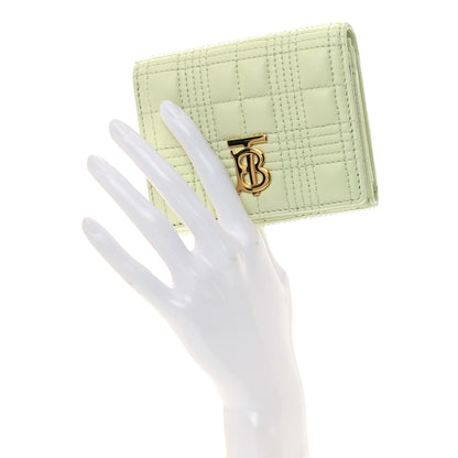 Burberry Lambskin Quilted Small Lola Folding Wallet Pistachio 2 of 10