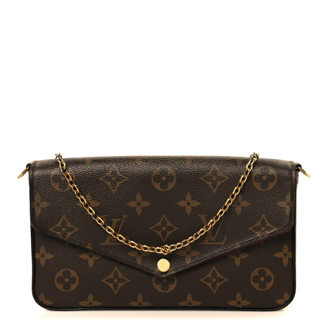 Monogram Pochette Felicie Chain Wallet Fuchsia
