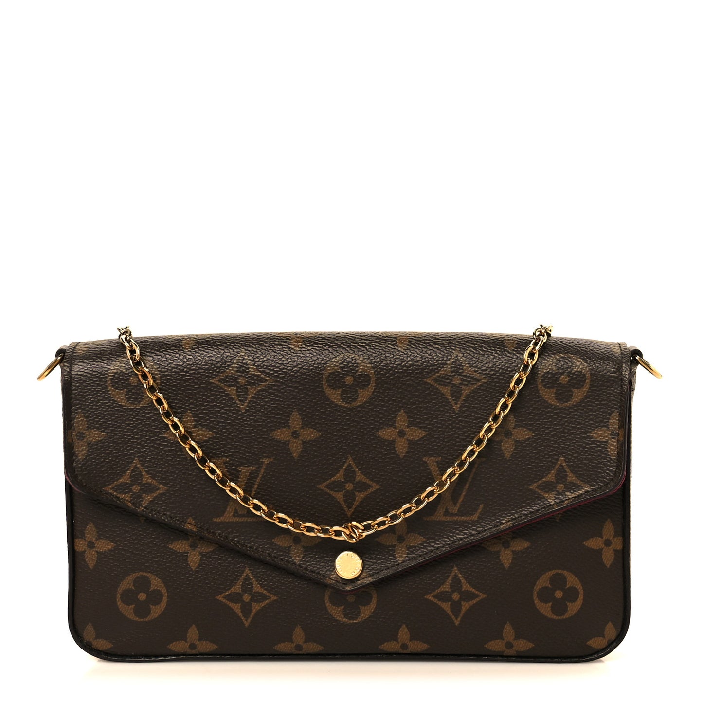 Monogram Pochette Felicie Chain Wallet Fuchsia