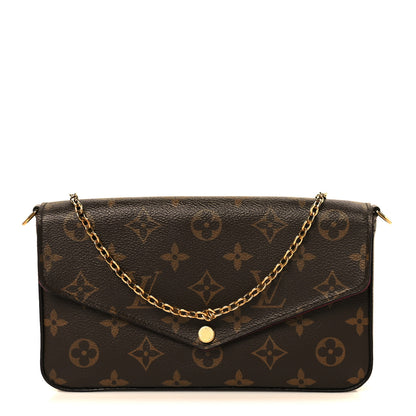 Louis Vuitton Monogram Pochette Felicie Chain Wallet Fuchsia 1 of 17