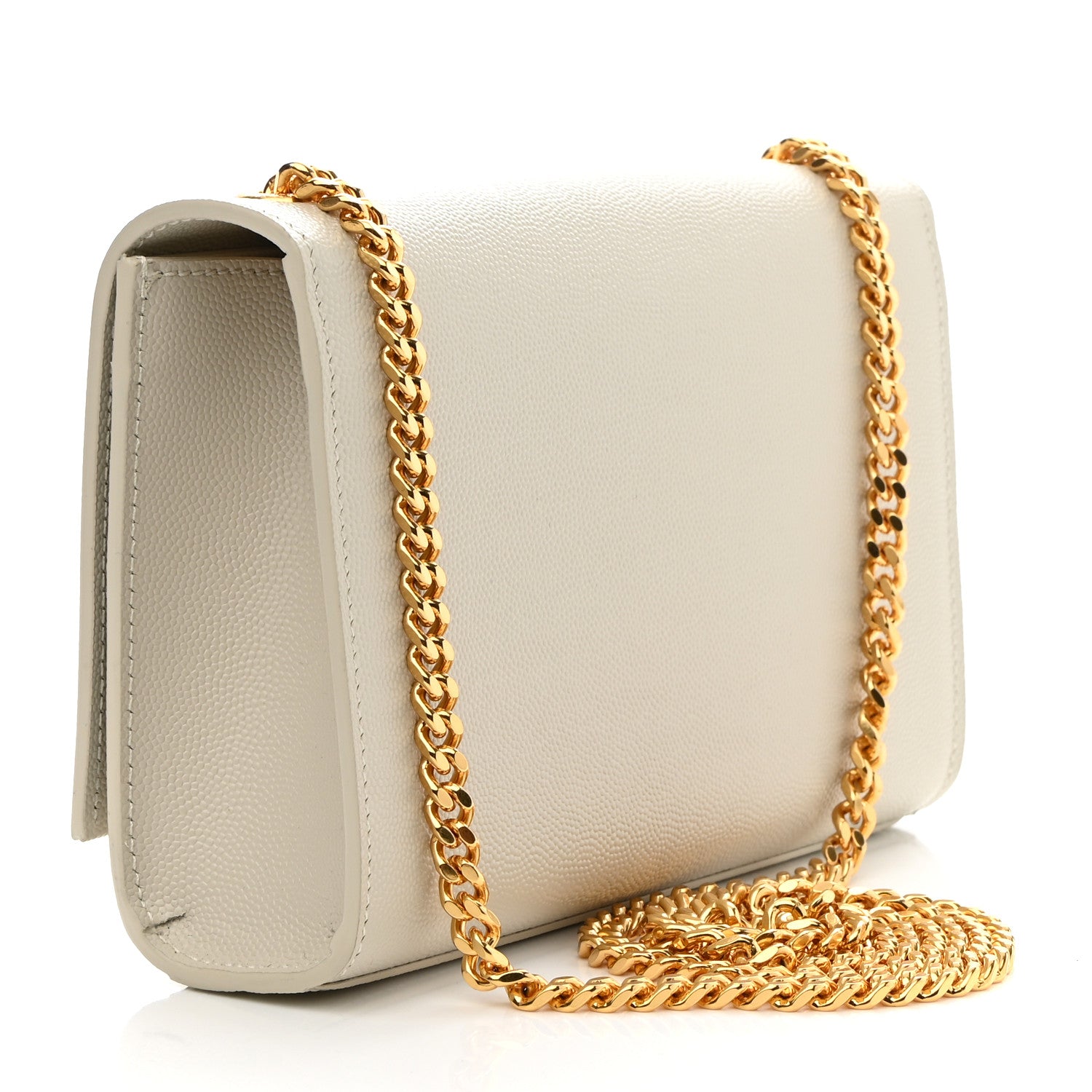 Saint Laurent Grain De Poudre Small Classic Monogram Kate Tassel Satchel Crema Soft 3 of 9