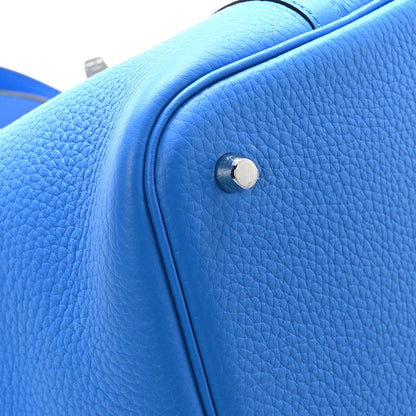 Hermes Taurillon Clemence Picotin Lock 22 MM Bleu Hydra 9 of 13