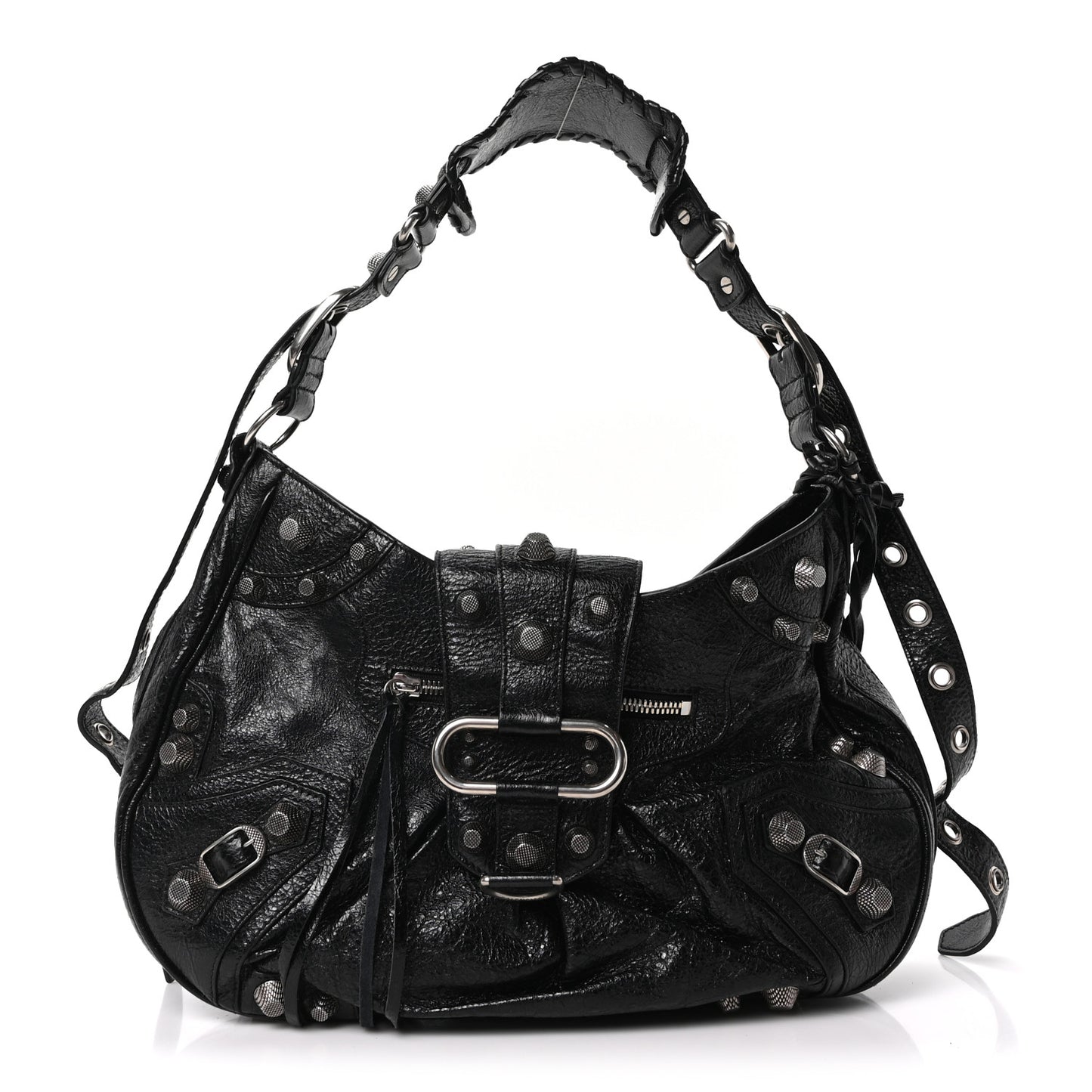 Agneau Arena Medium Le Cagole Shoulder Bag Black