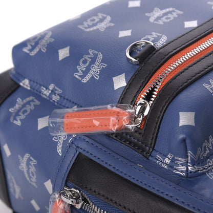 MCM Visetos Reflective Nylon Small Resnick Backpack Blue 7 of 8