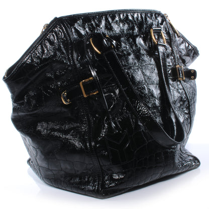 Saint Laurent Patent Croc Medium Downtown Tote Black 3 of 7