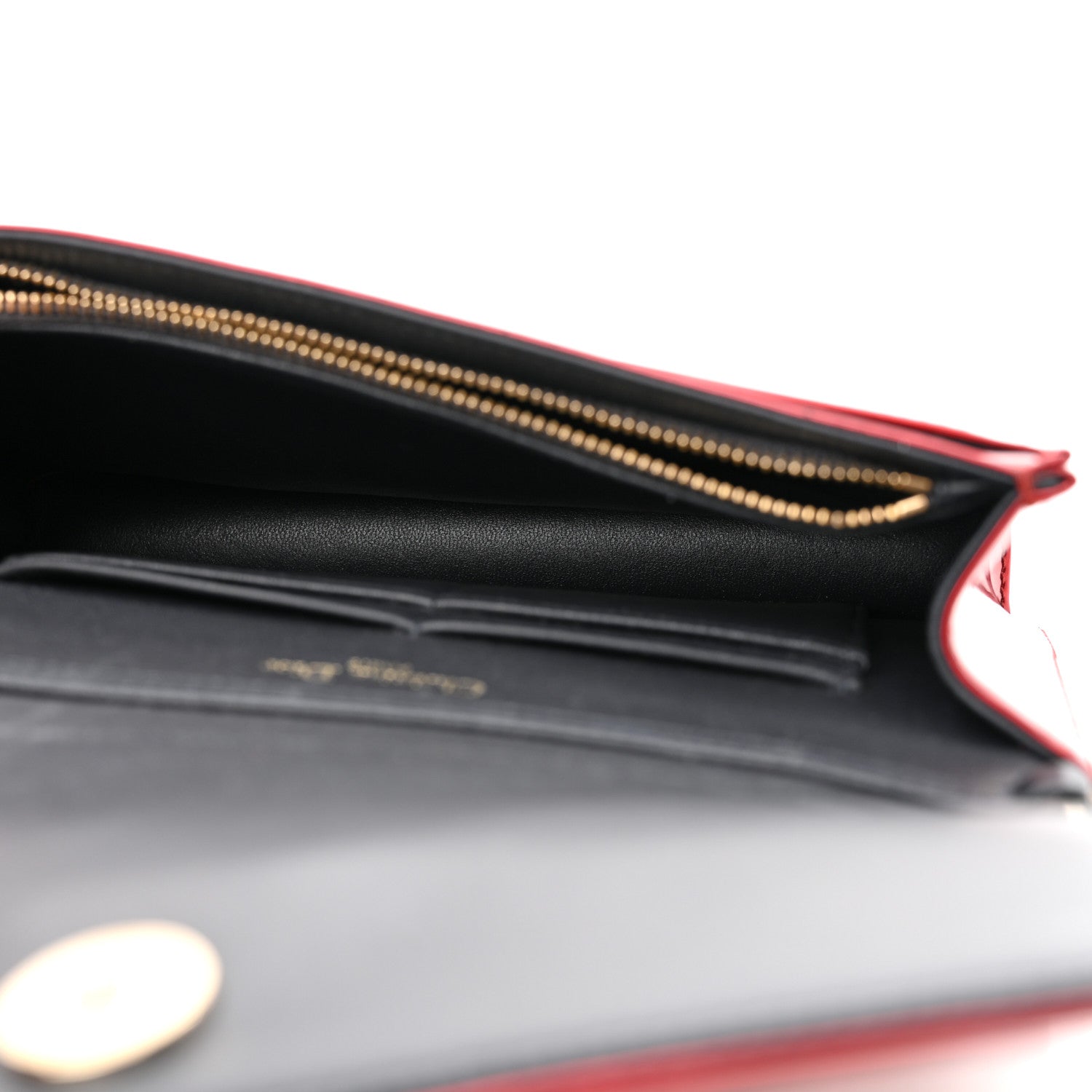 Christian Dior Metallic Patent Micro-Cannage Diorama Wallet on Chain Pouch Red 5 of 9