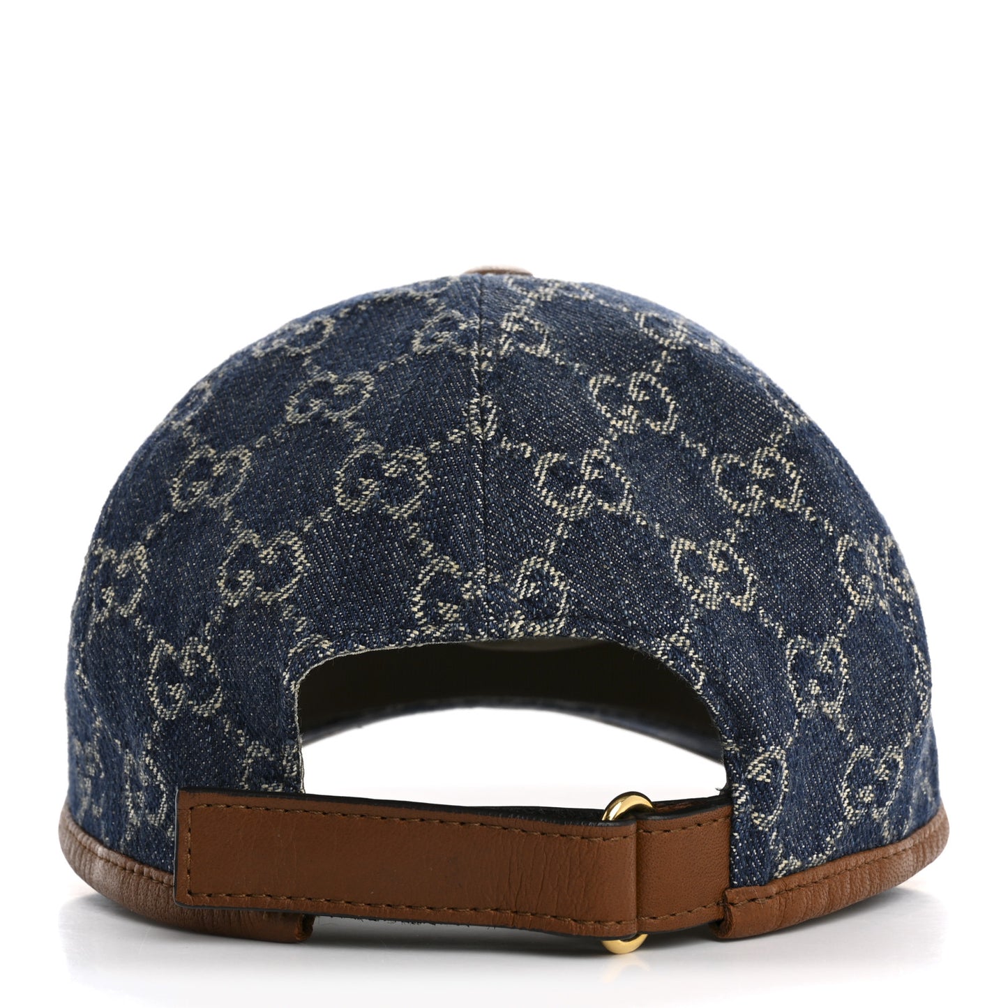 Washed Jacquard Denim Nappa GG Monogram Oscar Baseball Hat S Denim Cuir