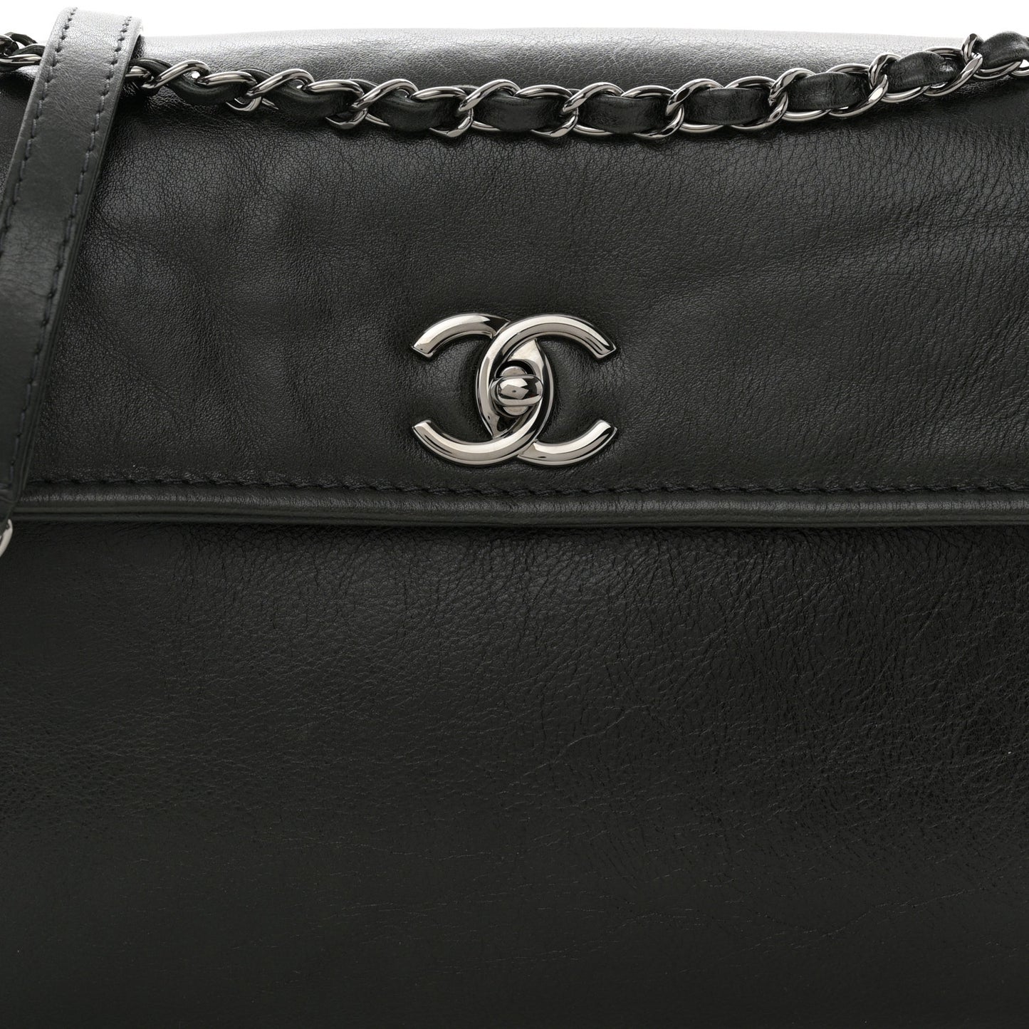 Calfskin Flap Bag Dark Green