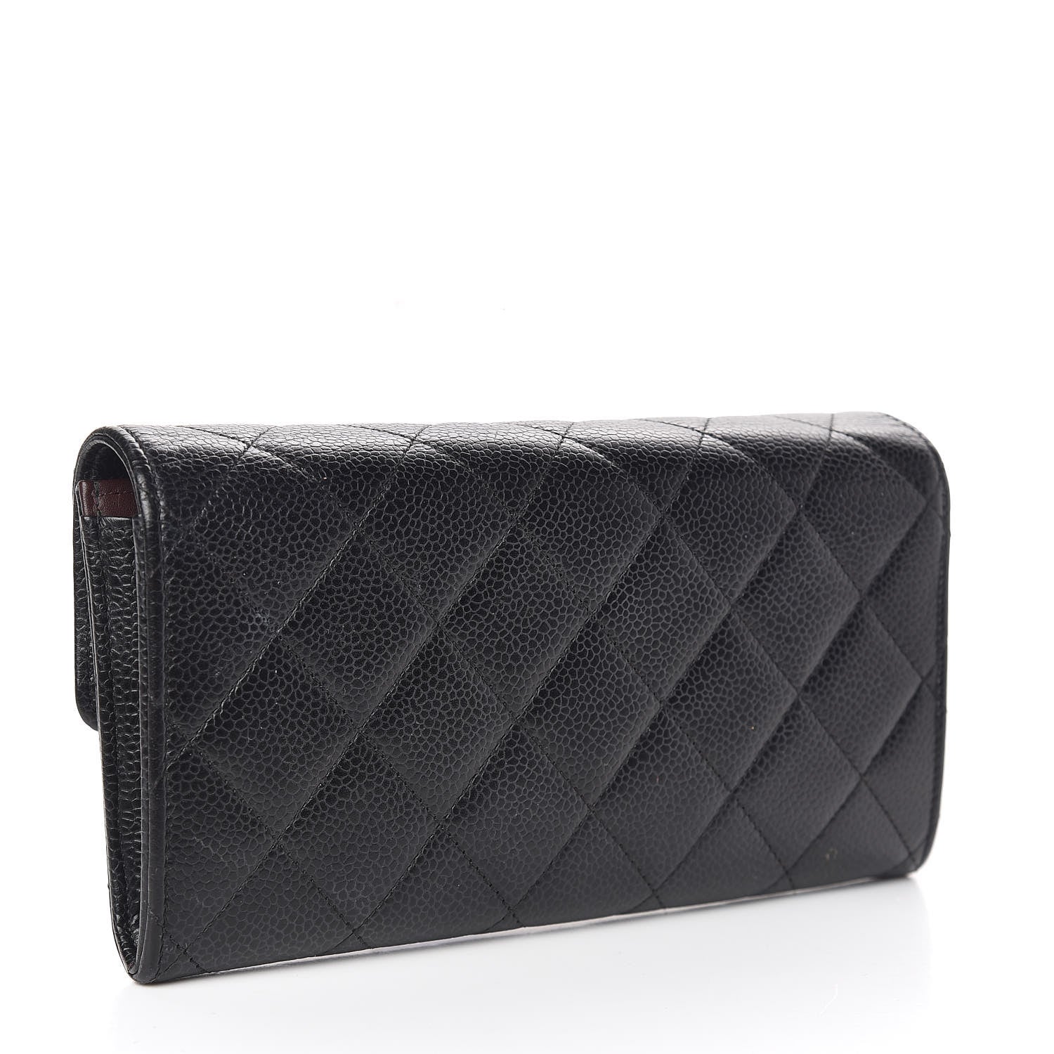 Chanel Caviar Quilted Large Gusset Flap Wallet Black 3 of 8