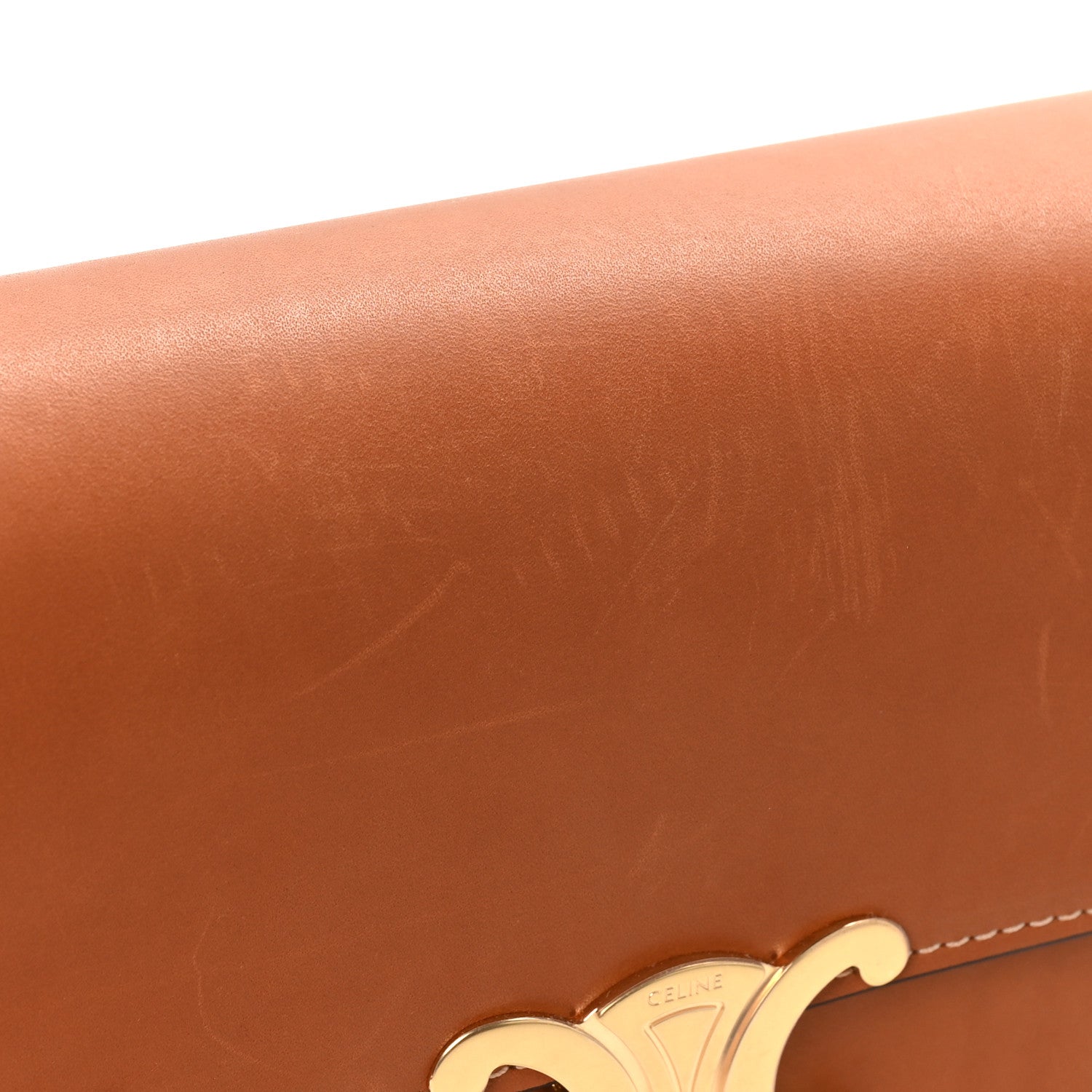 Celine Shiny Calfskin Teen Triomphe Tan 10 of 10