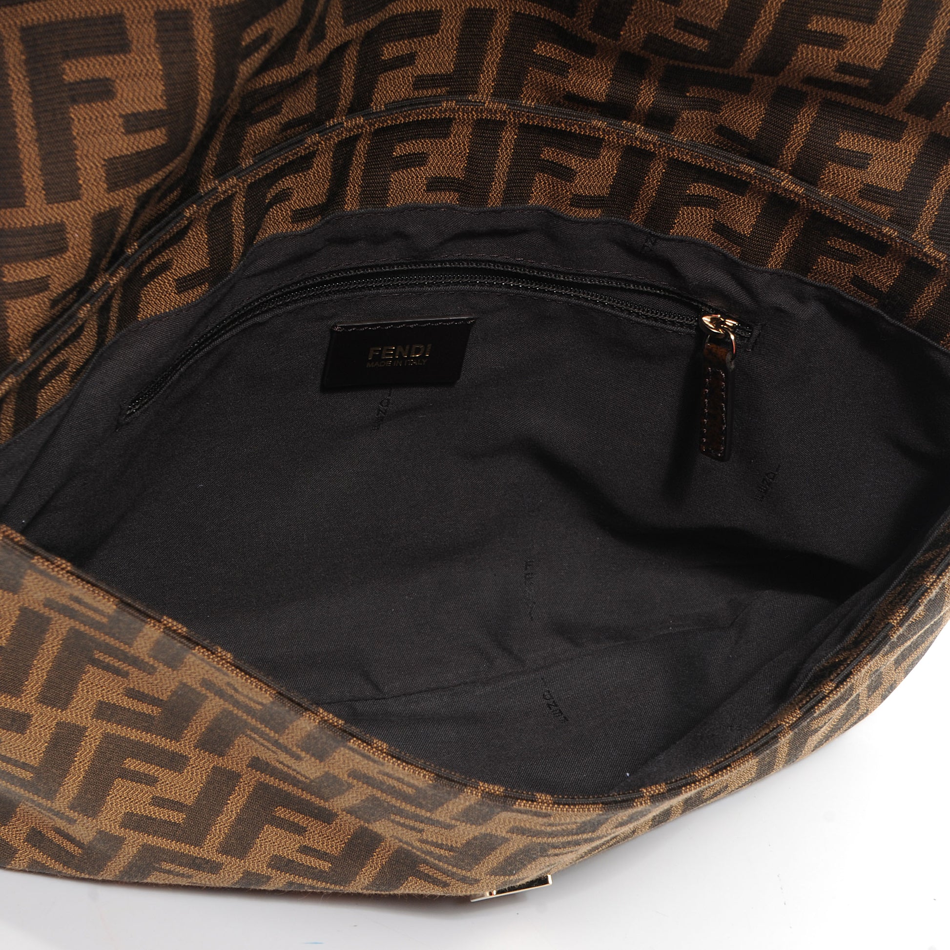 Fendi Zucca Patent Large Mia Shoulder Flap Tobacco 5 of 7