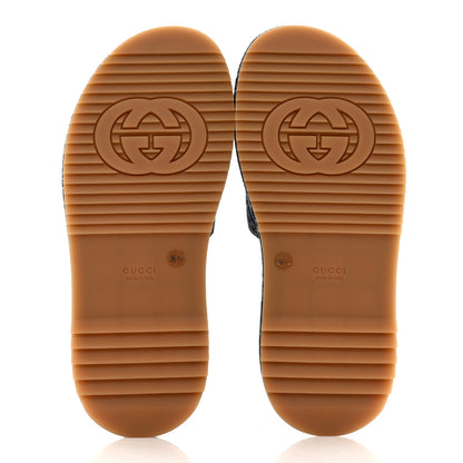 Gucci New Denim GG Monogram Angelina Platform 55mm Slide Sandals 36.5 Blue Tea 5 of 8
