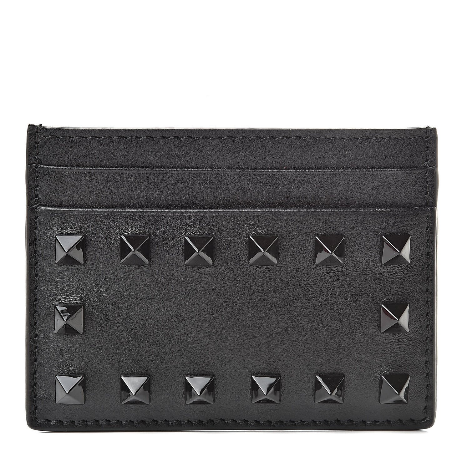 Vitello Rockstud Card Holder Black