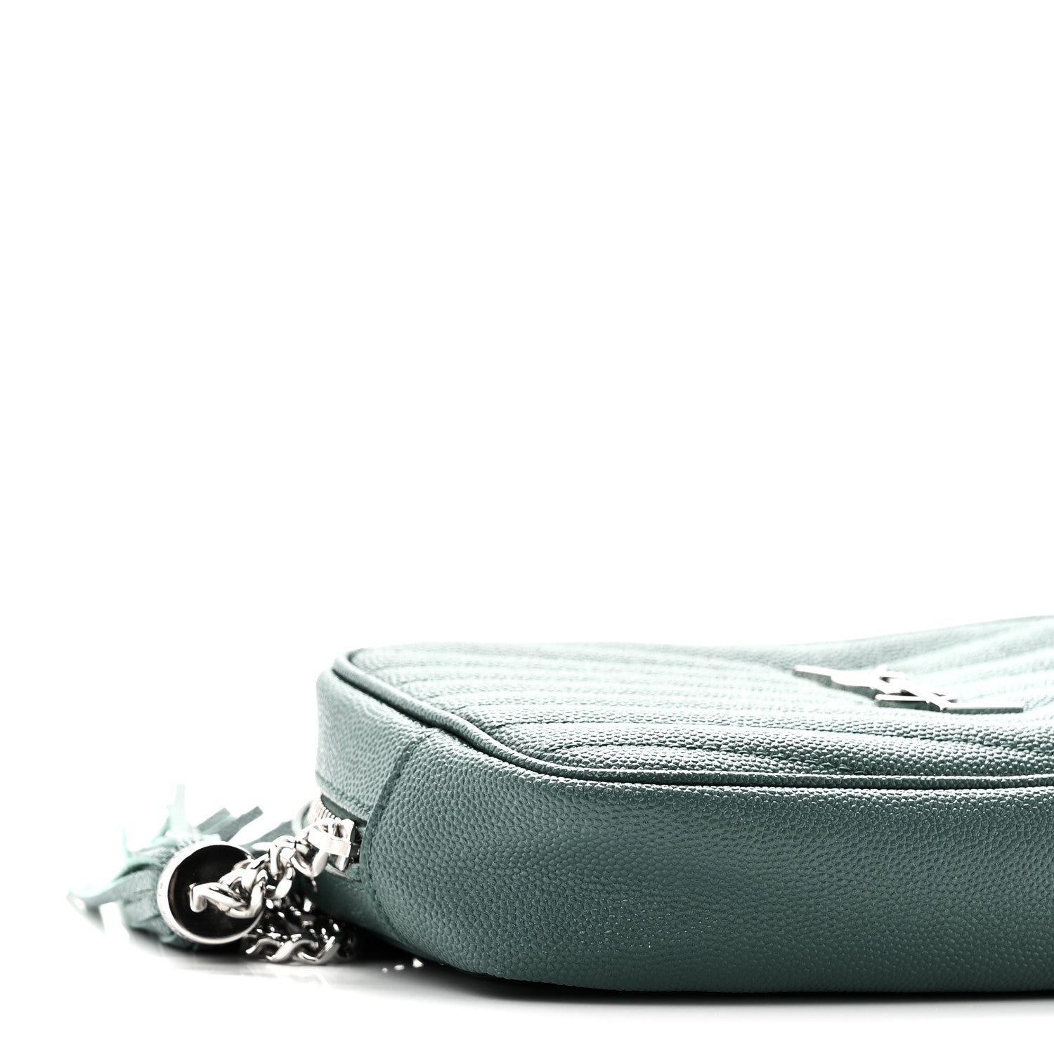 Saint Laurent Grain De Poudre Matelasse Monogram Mini Lou Camera Bag Green Field 10 of 11