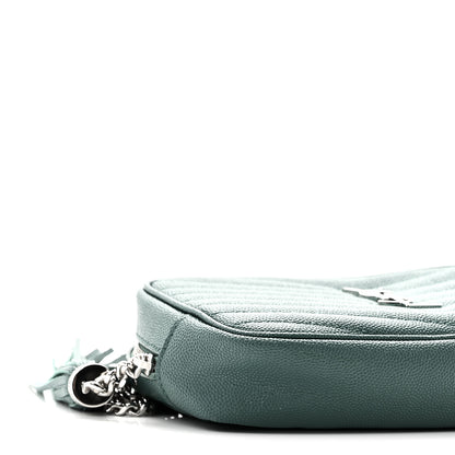 Saint Laurent Grain De Poudre Matelasse Monogram Mini Lou Camera Bag Green Field 10 of 11