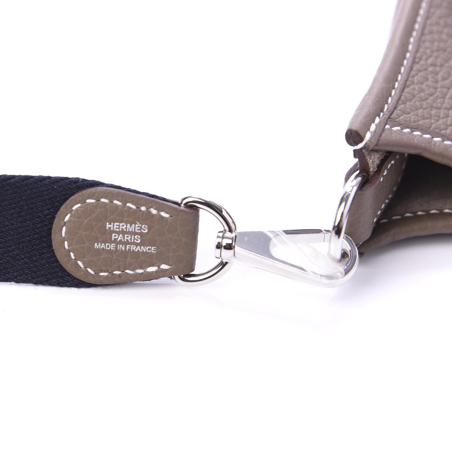 Hermes Taurillon Clemence Amazone Evelyne TPM Etoupe Bleu Indigo 9 of 11