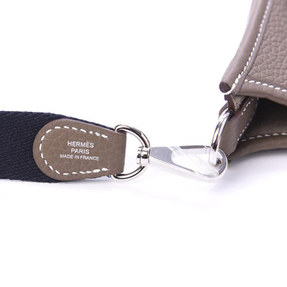Hermes Taurillon Clemence Amazone Evelyne TPM Etoupe Bleu Indigo 9 of 11