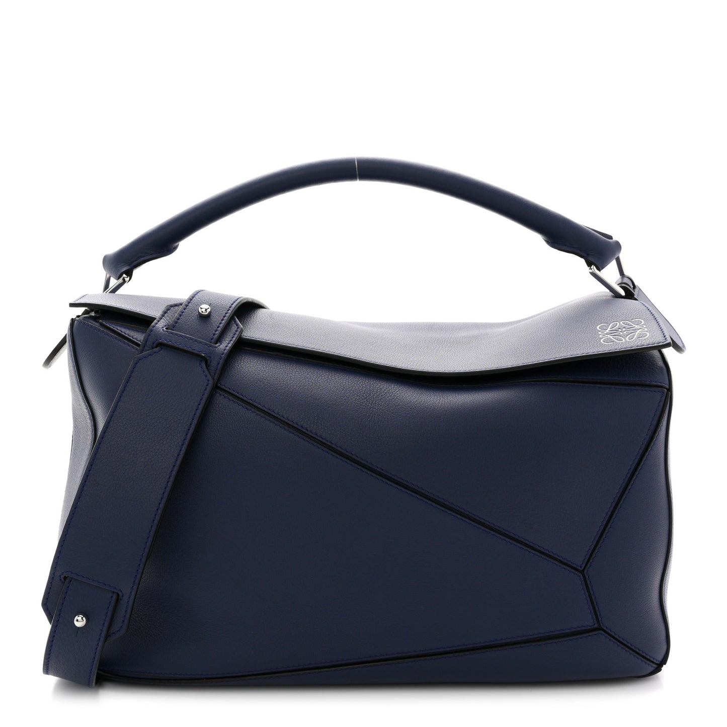 Calfskin Large Puzzle Bag Navy