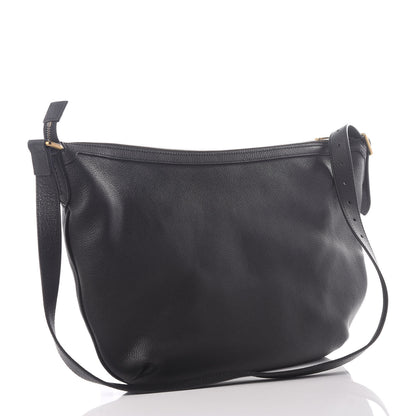 Gucci Grained Calfskin Logo Half Moon Hobo Black 2 of 9