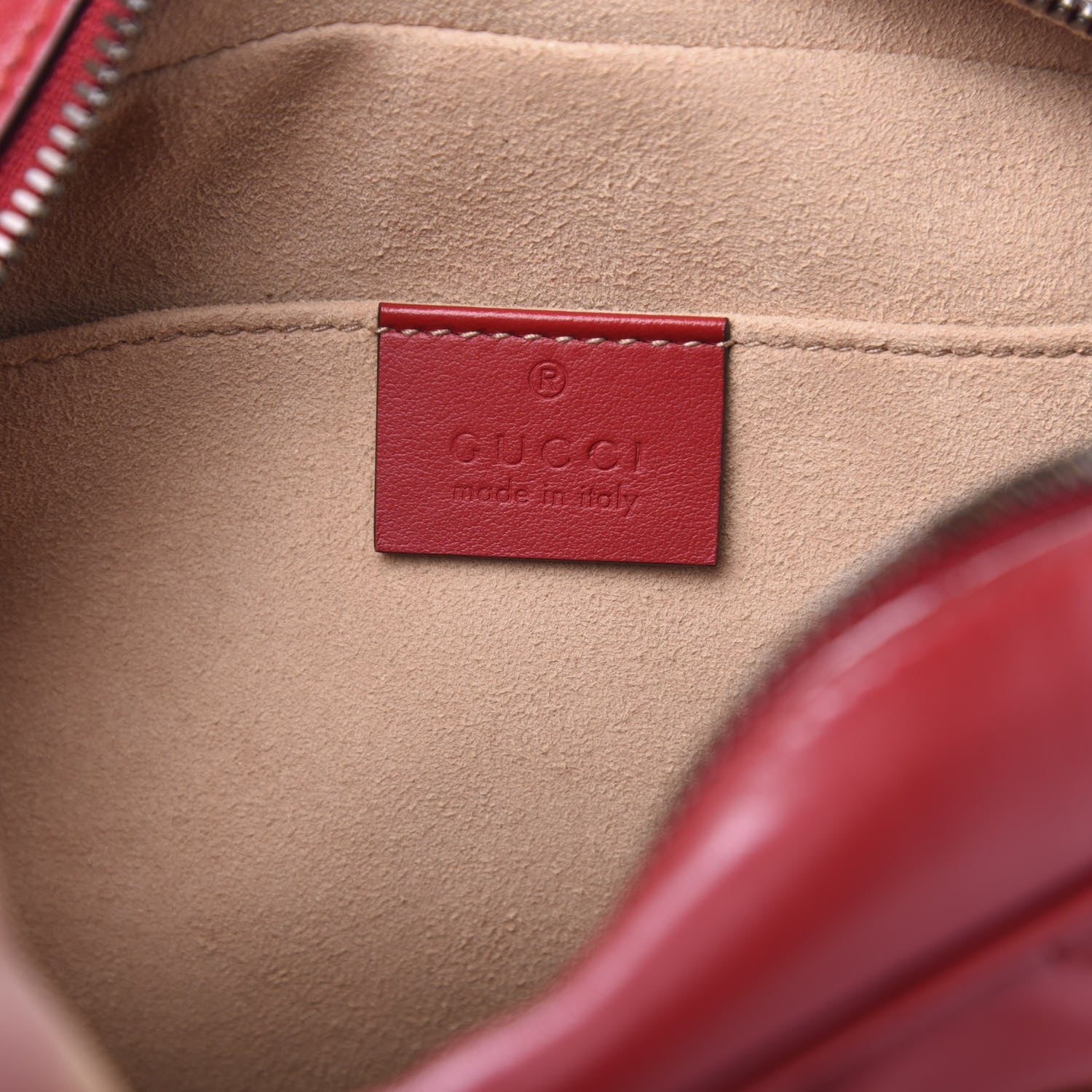 Gucci Calfskin Matelasse Small GG Marmont Chain Shoulder Bag Hibiscus Red 7 of 10