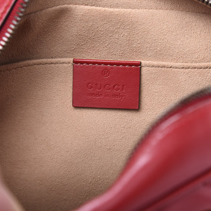 Gucci Calfskin Matelasse Small GG Marmont Chain Shoulder Bag Hibiscus Red 7 of 10