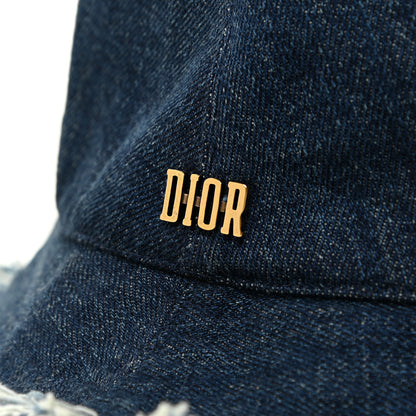 Christian Dior Denim Bucket Fringe Hat 57 Blue 10 of 13